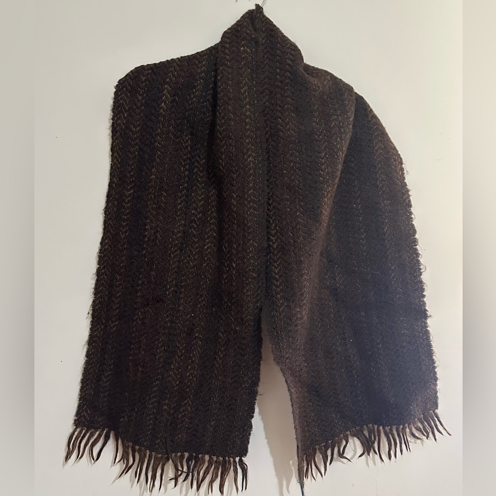 Geoffrey Beene Handloomed Lambswool Brown Scarf